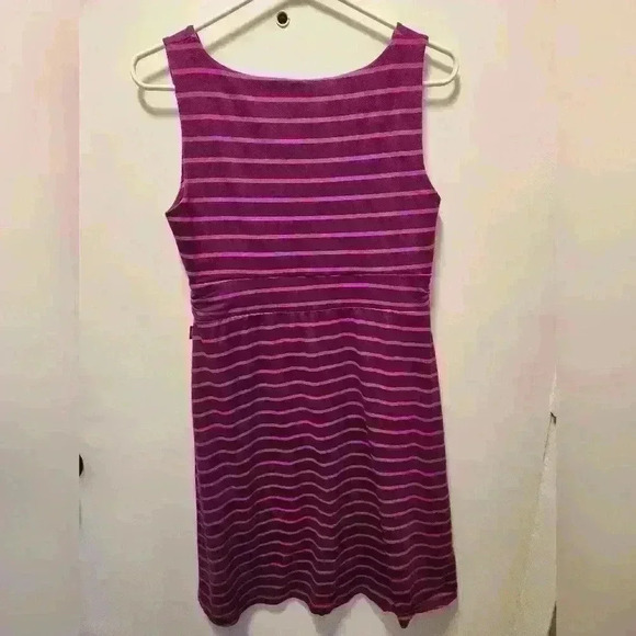 Eddie Bauer womans striped v neck a line dress in M - Picture 2 of 9